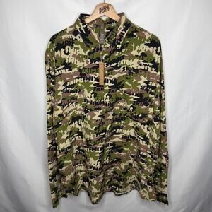 Skims YZY Kim Kardashian Camo Cover Up Long Sleeve Shirt Button Down M